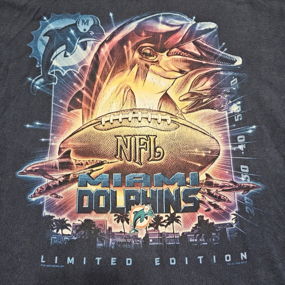 Vintage 1999 Miami Dolphins NFL Football Lee Sport T Shirt 2XL VF Limited Ed